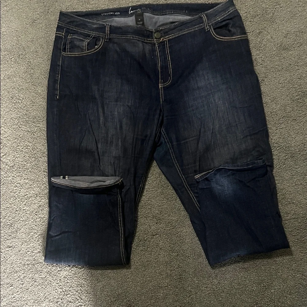 Lane Bryant Women's Dark, Light, and Medium Blue Straight Leg Jeans - Picture 2 of 4